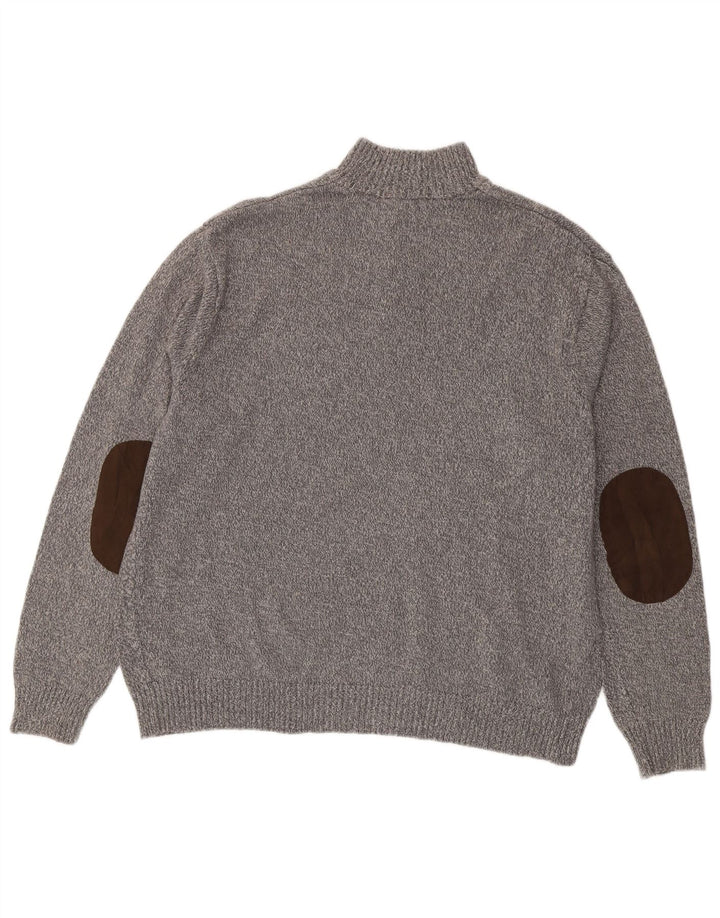 Maglione da uomo con collo a bottoni CHAPS 2XL cotone grigio