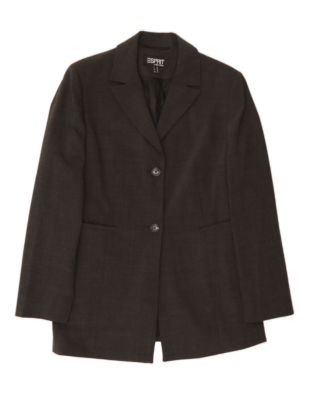 ESPRIT Womens 2 Button Blazer Jacket UK 14 Large Grey Polyester Vintage Esprit and Second-Hand Esprit from Messina Hembry 