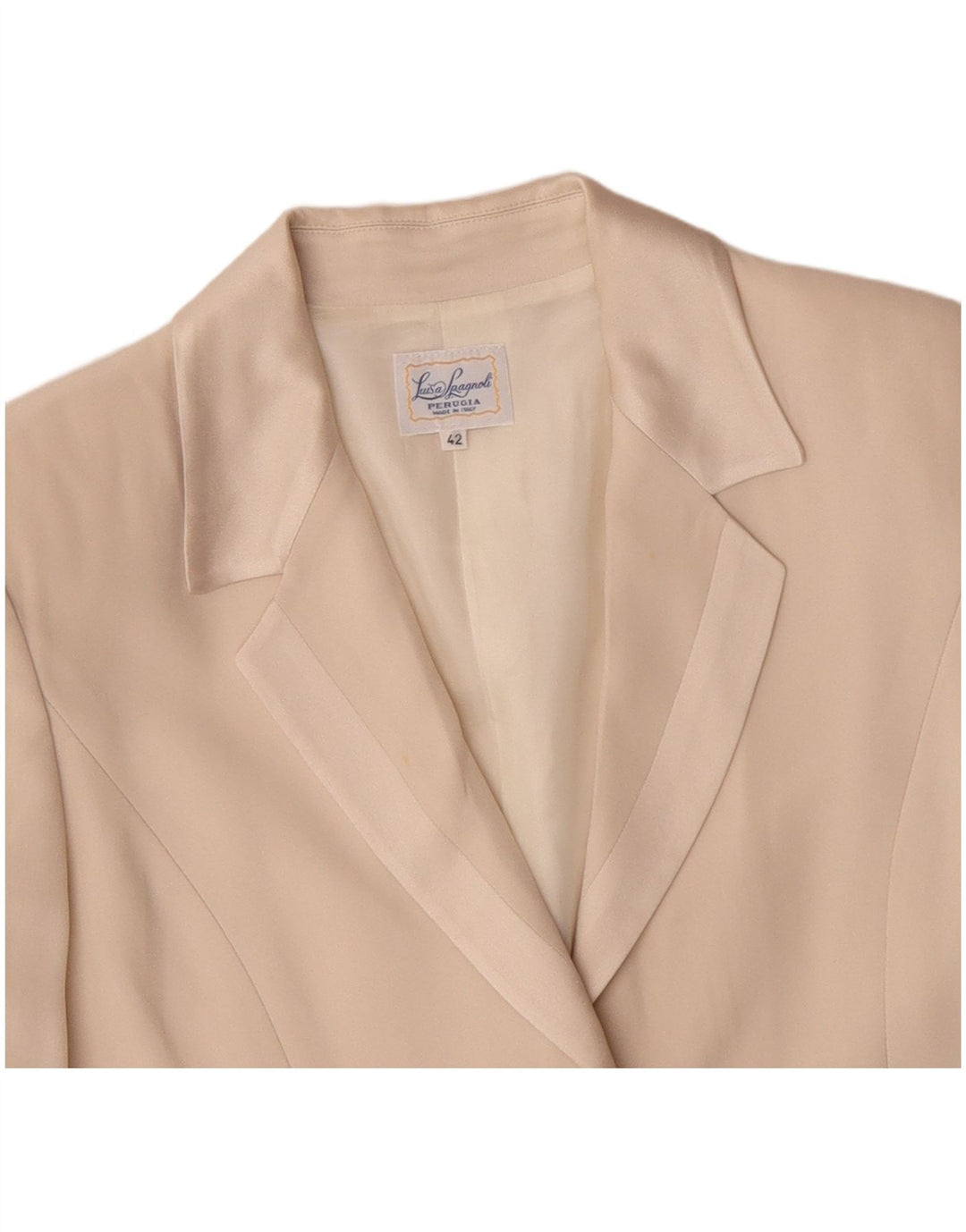 LUISA SPAGNOLI Giacca Blazer a 3 Bottoni da Donna IT 42 Acetato Beige Medio