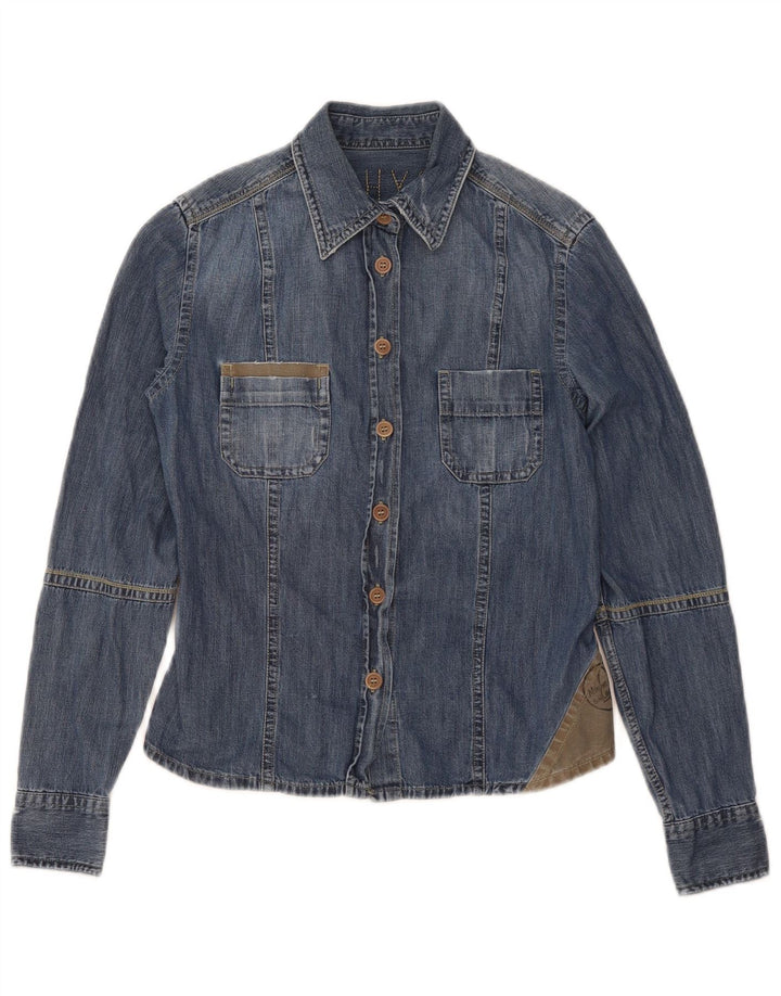 Camicia di jeans da donna Murphy & Nye UK 10 Small Blue Colourblock
