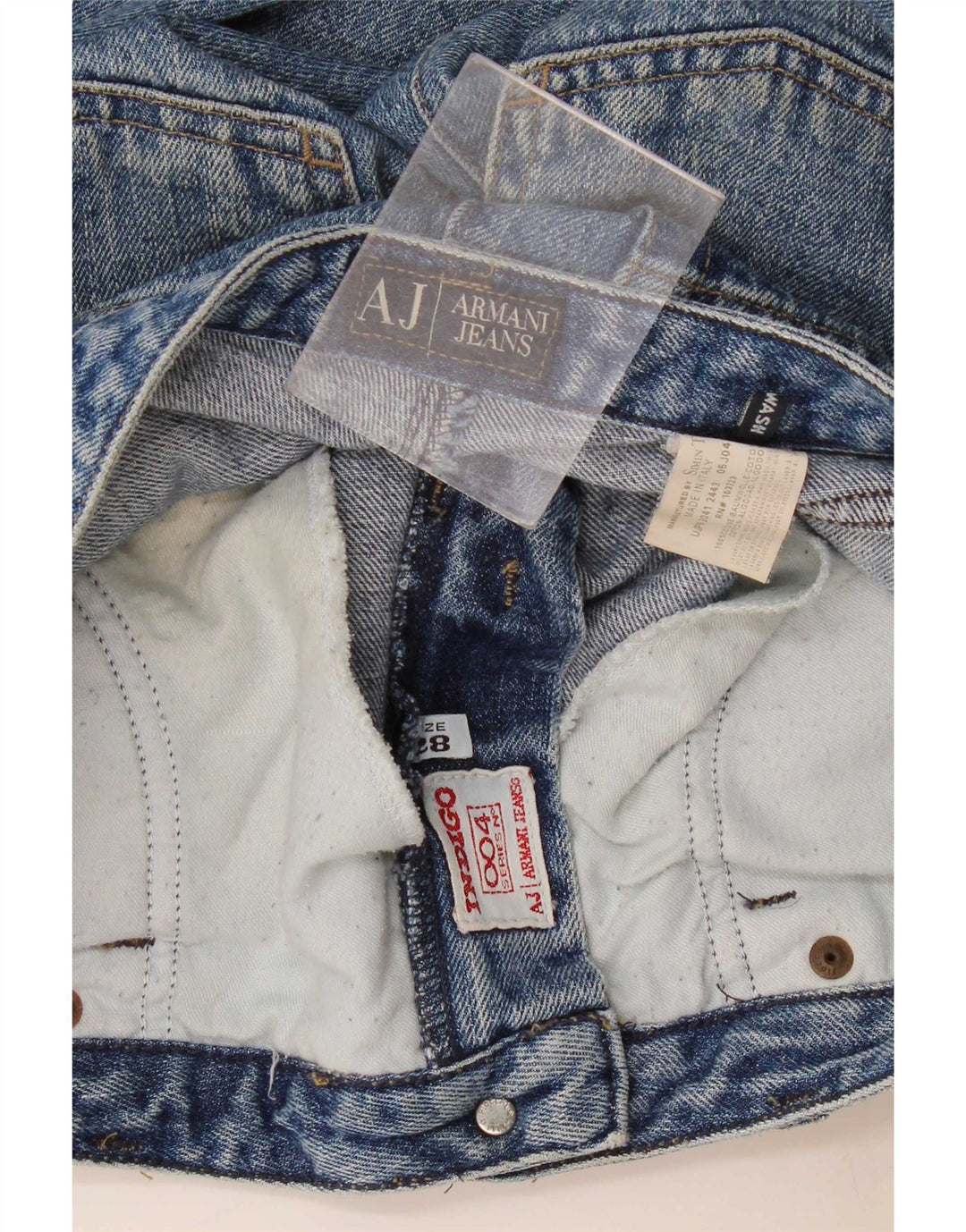 Jeans dritti da donna Armani W28 L28 cotone blu