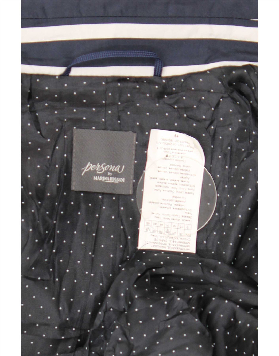 Persona By Marina Rinaldi Cappotto Doppio Petto da Donna Taglia 19 Small Navy Bl