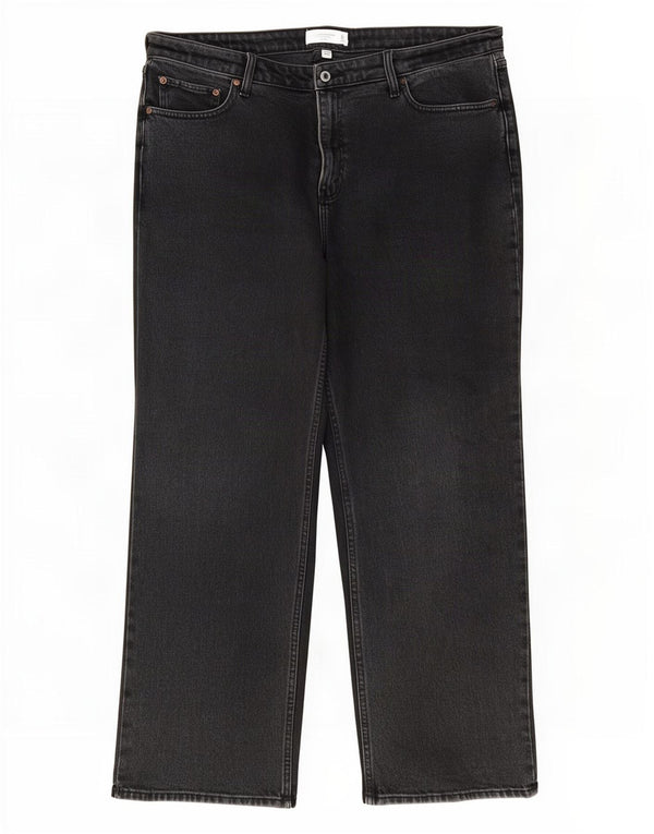 Jeans dritti Curve da donna Abercrombie & Fitch UK 16 Large W33 L28 Grigio