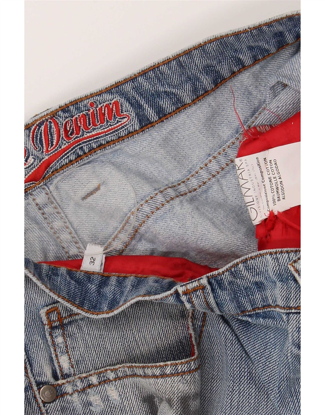 Jeans slim invecchiati Pluto da donna Iceberg W32 L32 cartone animato in cotone blu