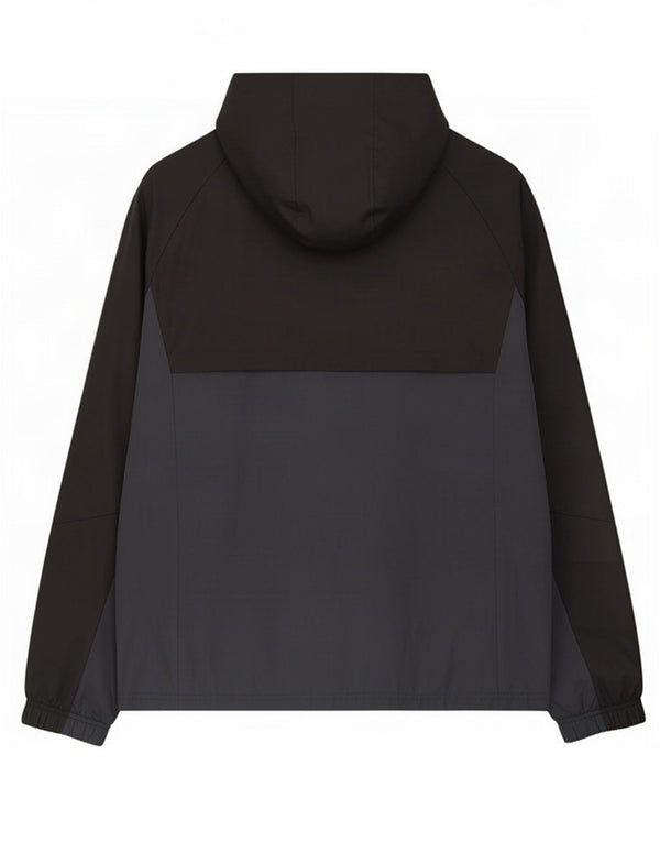 Adidas Giacca antipioggia da uomo con cappuccio UK 40 Large Nero Colourblock Poliestere