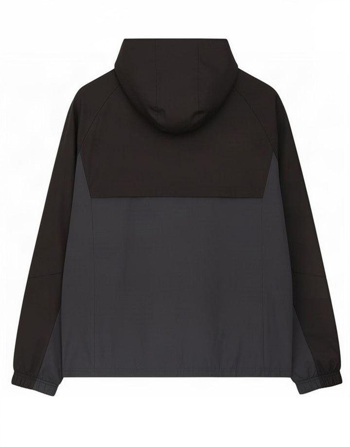 Adidas Giacca antipioggia da uomo con cappuccio UK 40 Large Nero Colourblock Poliestere