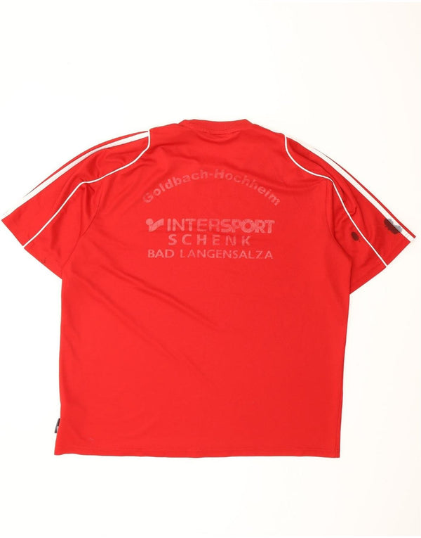 T-shirt grafica ADIDAS da uomo Climalite Top XL rosso poliestere