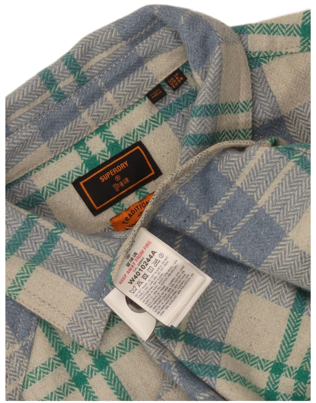 Camicia da donna oversize in flanella Superdry UK 10 piccolo quadretto multicolore