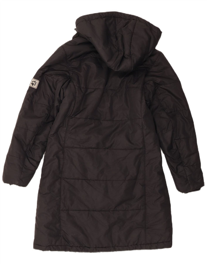 Cappotto imbottito con cappuccio da donna Jack Wolfskin UK 10 piccolo poliestere nero