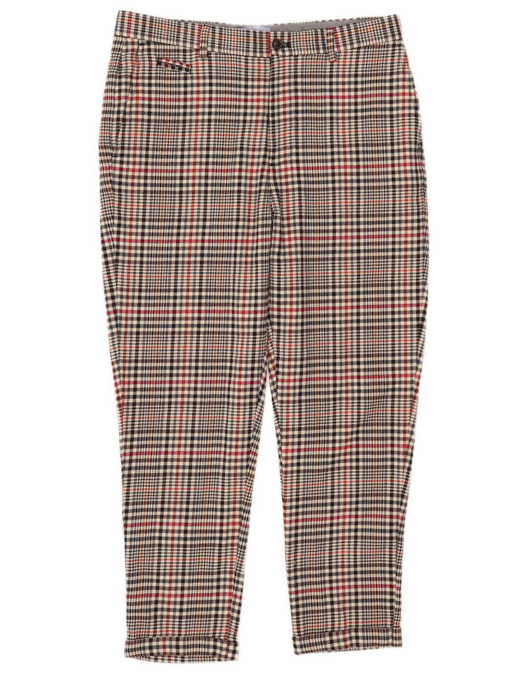 Pantaloni corti da uomo Zara EU 40 medio W31 L25 poliestere a quadri beige