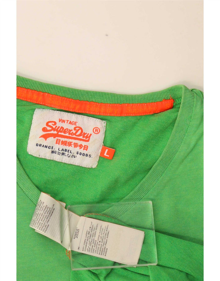 T-shirt da uomo Superdry Top grande in cotone verde