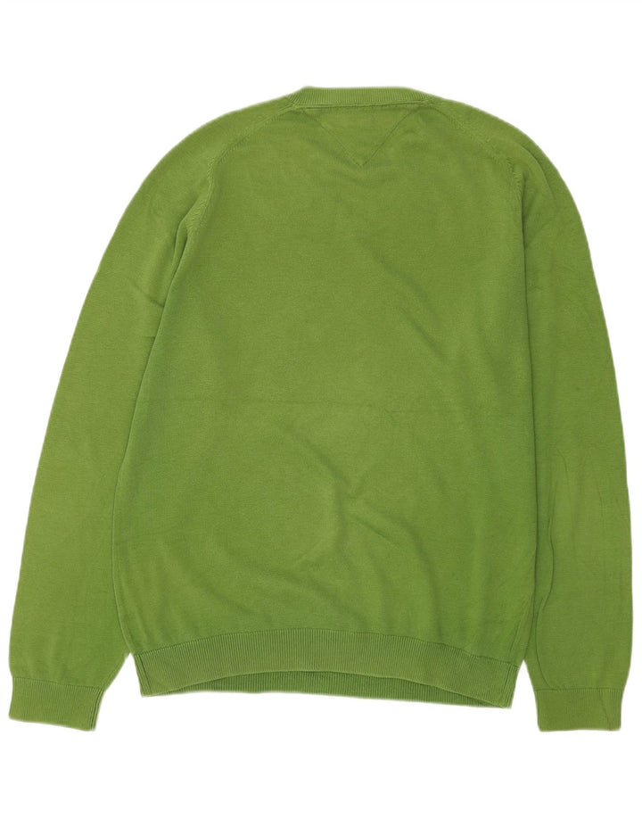 Tommy Hilfiger Uomo Maglione con scollo a V Maglione Verde medio Argyle/Diamante