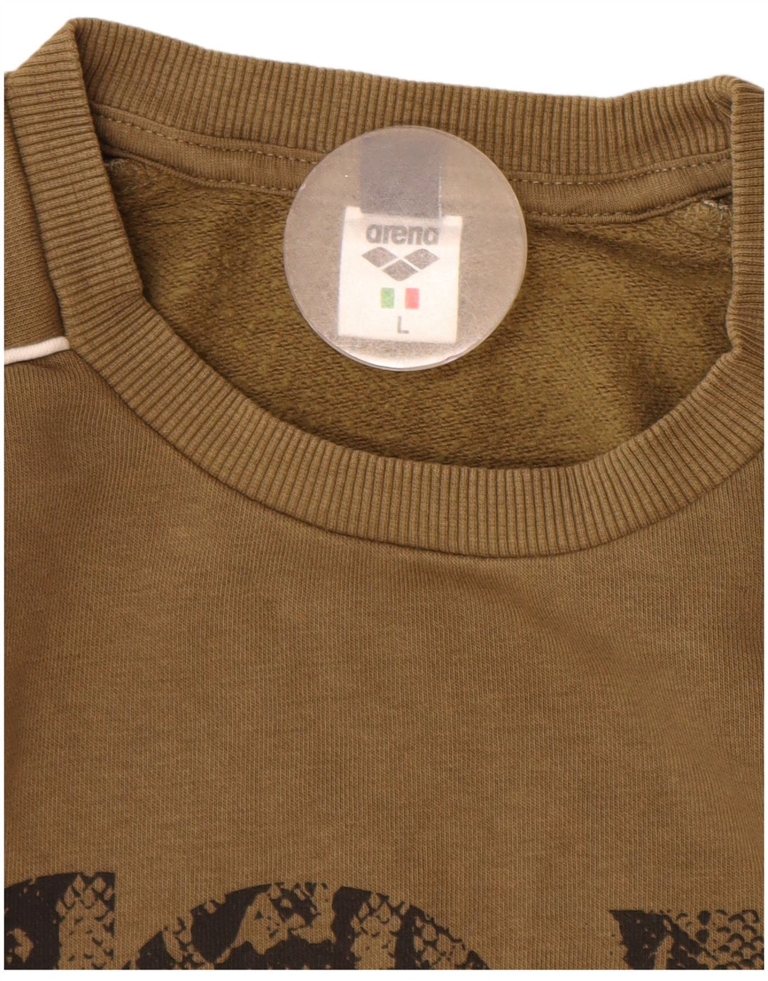 Arena Felpa grafica da uomo Maglione grande cotone kaki