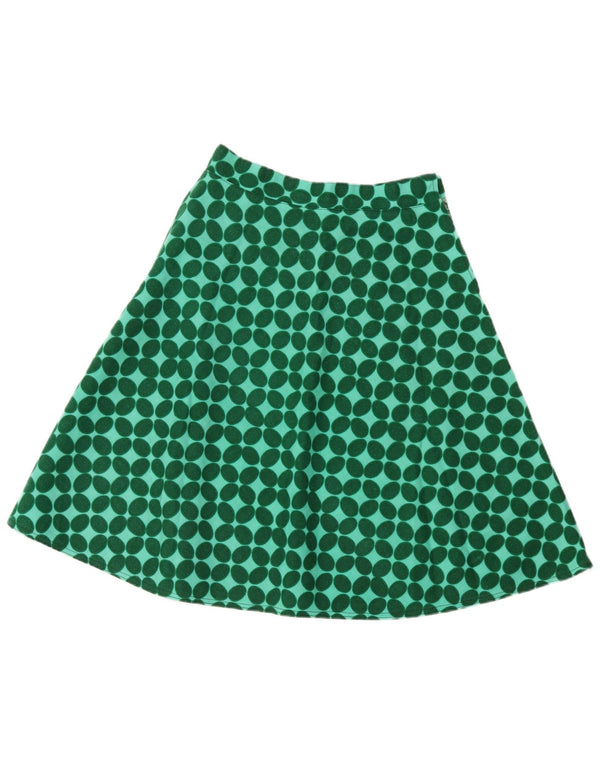 Gonna a trapezio da donna vintage W28 verde medio geometrico