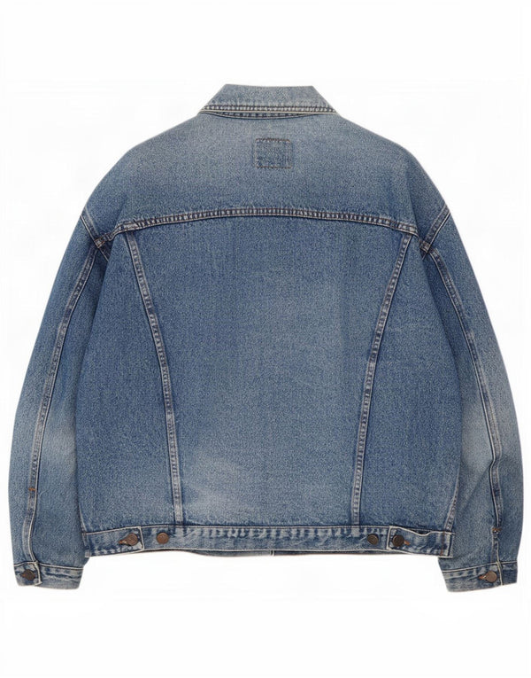 Benetton Giacca di jeans da uomo IT 52 XL Blu Cotone