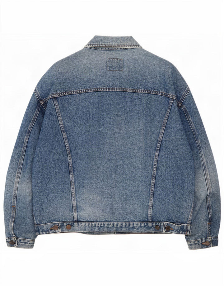 Benetton Giacca di jeans da uomo IT 52 XL Blu Cotone