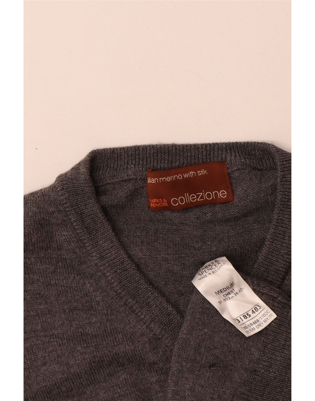 Canotta da uomo Marks & Spencer Canotta in lana merino grigio medio