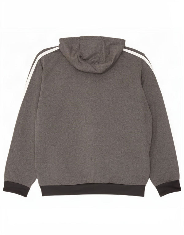 Felpa con cappuccio e zip Adidas da uomo UK 46/48 XL Poliestere color block grigio
