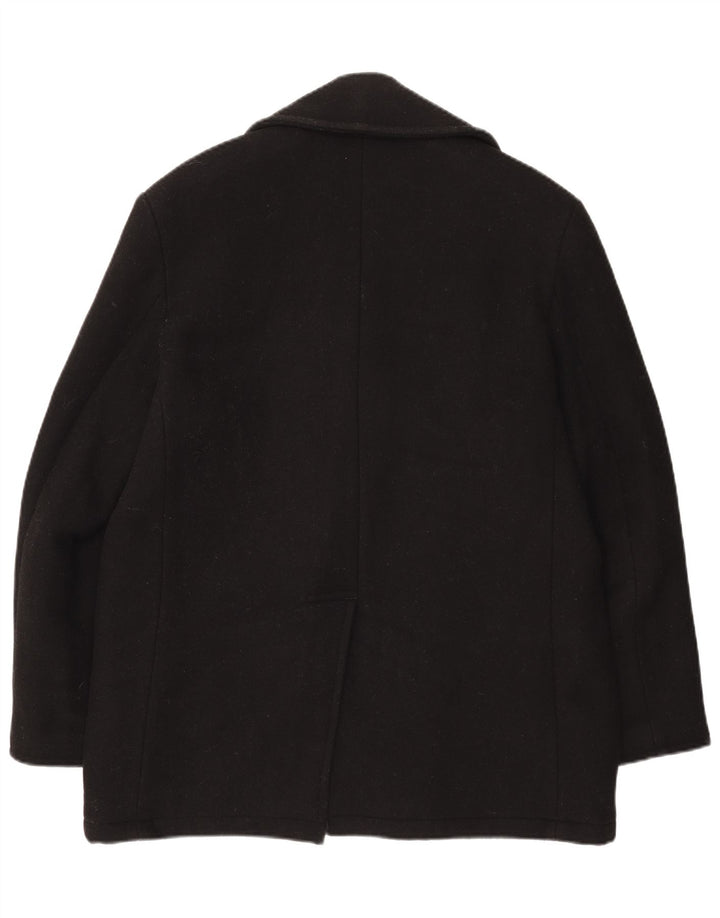 Cappotto da marinaio vintage da uomo UK 38 in lana nera media