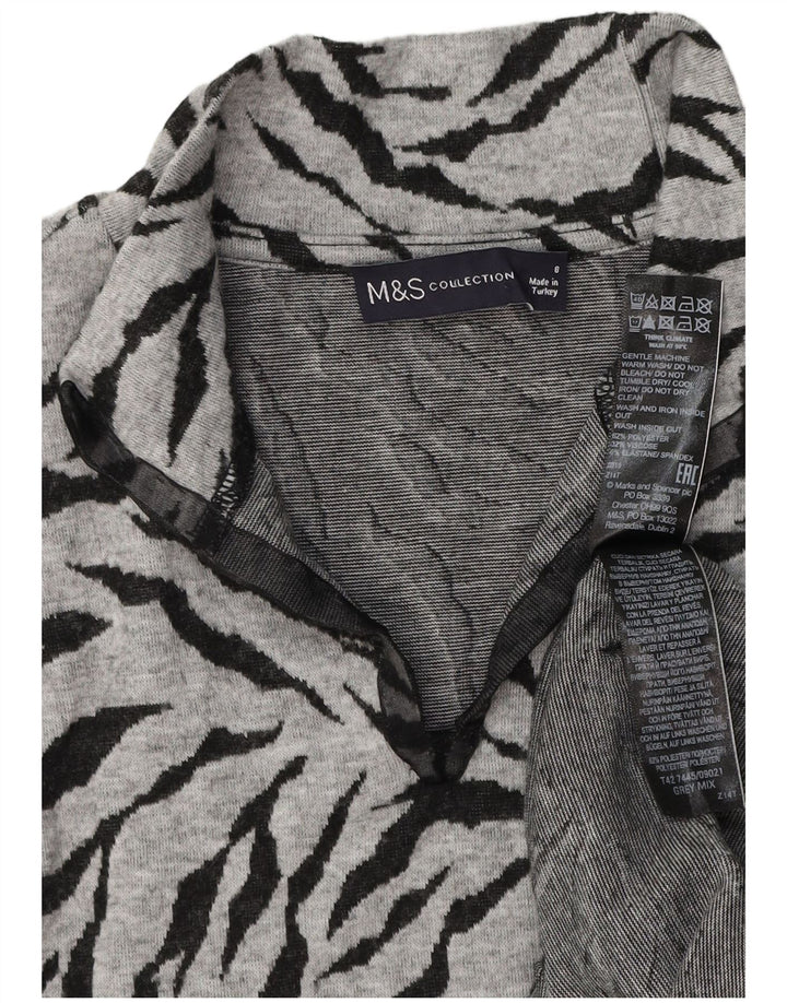 Abito maglione da donna Marks & Spencer UK 8 Poliestere con stampa animalier grigio piccolo