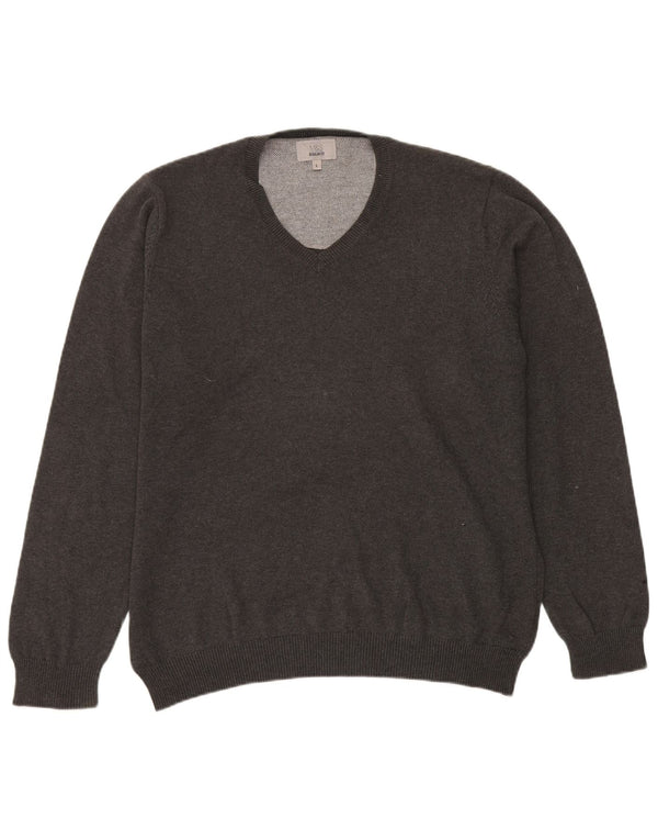 Maglione da uomo Marks & Spencer vestibilità regolare con scollo a V, grande cotone grigio