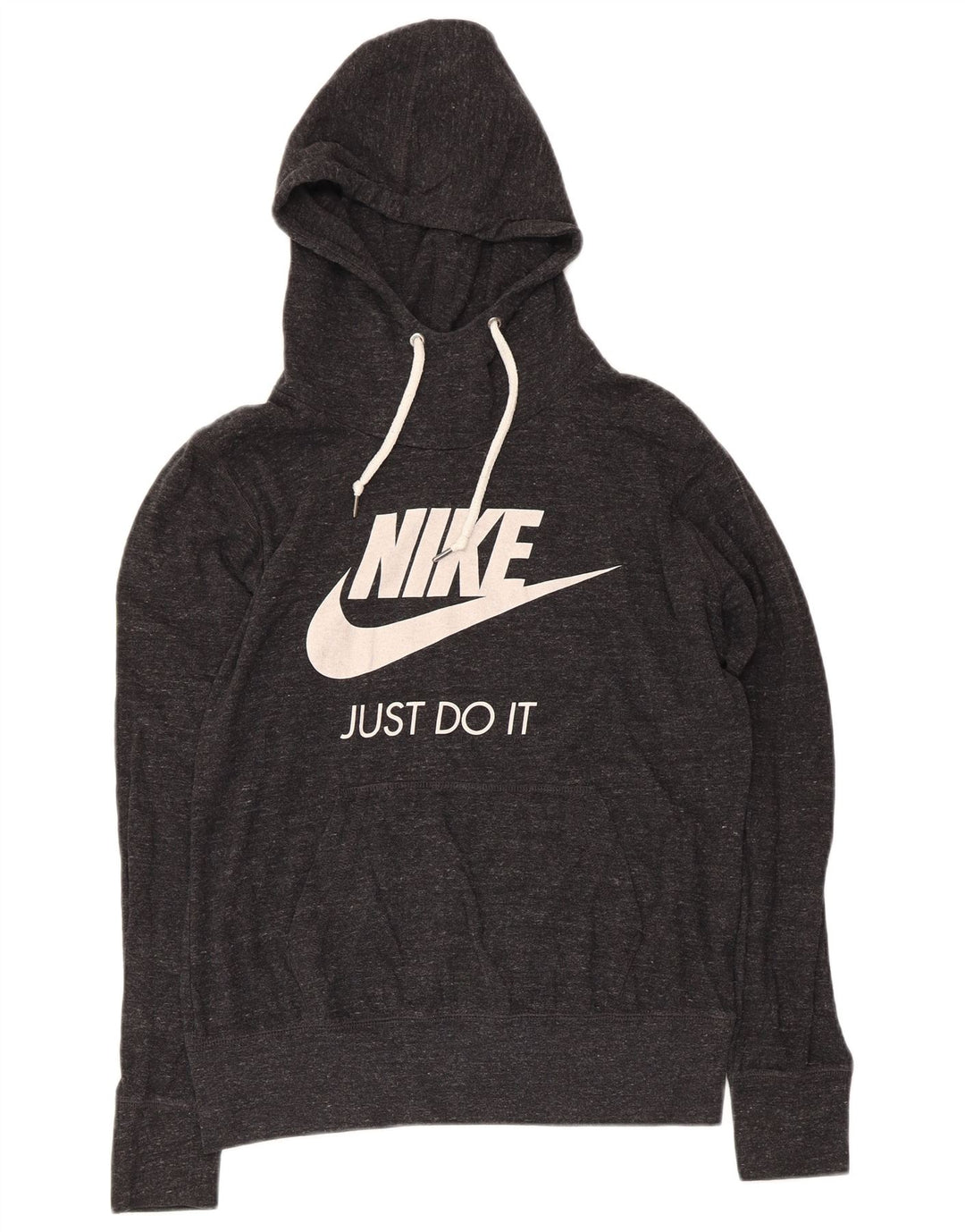 Felpa con cappuccio grafica Nike da donna UK 16 grande poliestere chiazzato grigio