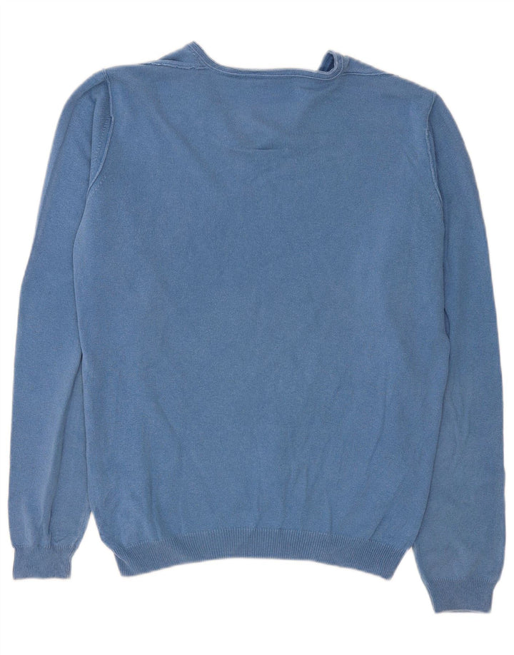 Maglia Uomo Trussardi Jeans Scollo a V Blu Medio Cotone