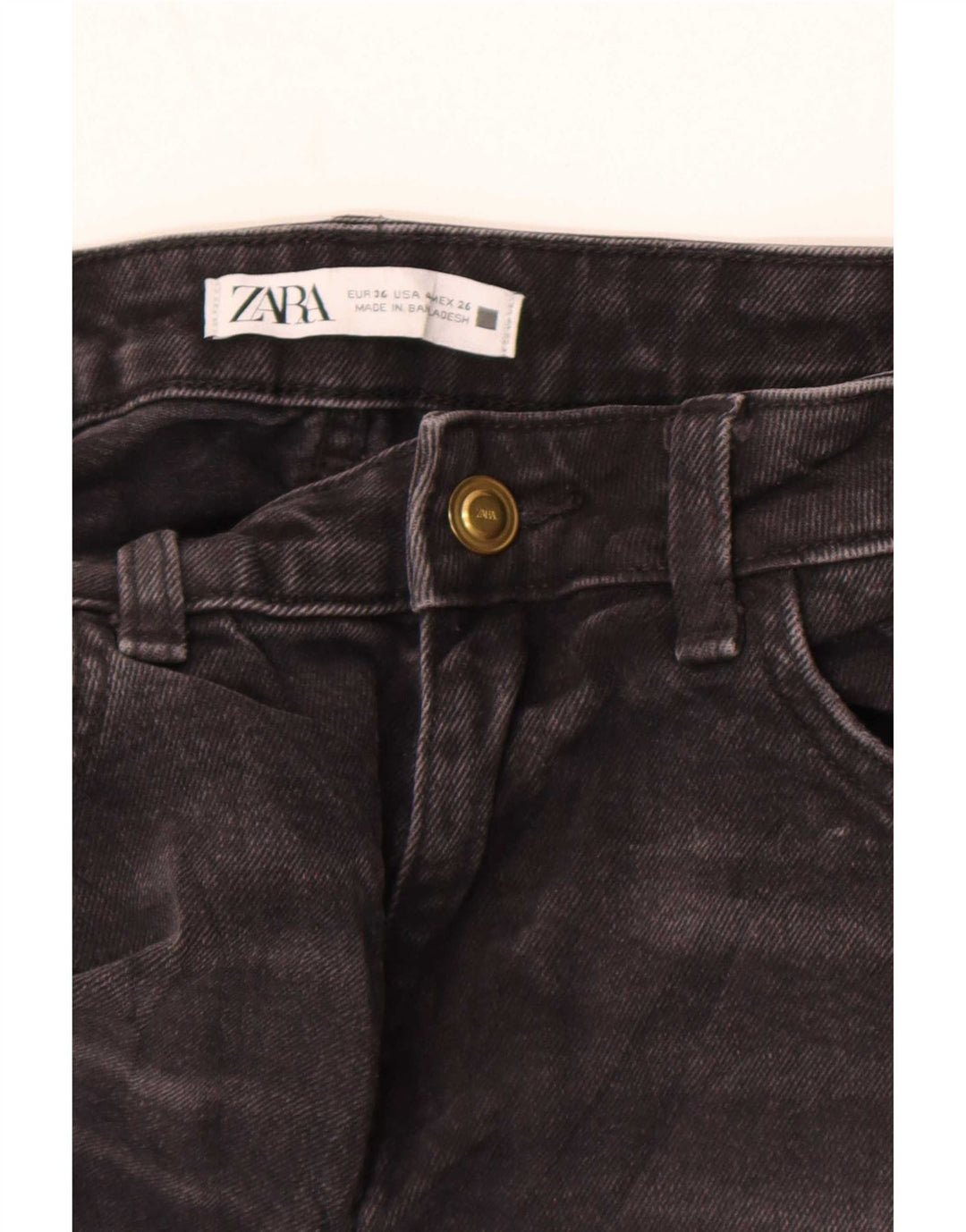 Jeans slim invecchiati da donna Zara EU 36 XS W26 L28 Nero
