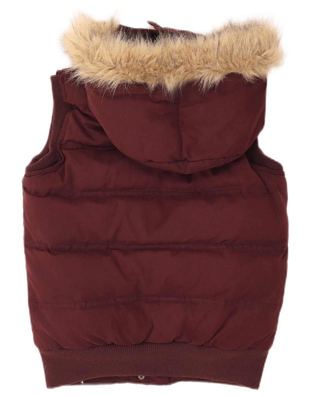 Gilet imbottito con cappuccio da donna Fat Face UK 8 piccolo poliestere bordeaux