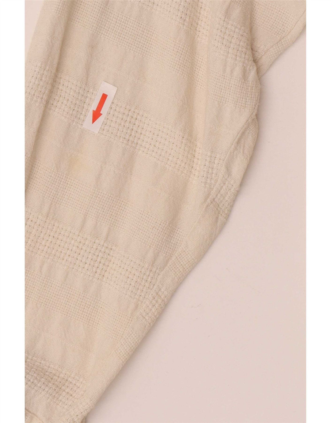 Camicia da uomo vintage grande lino geometrico bianco sporco