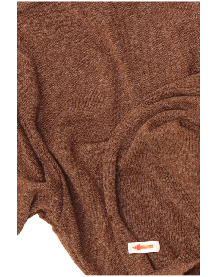 Maglione cardigan con maniche a 3/4 da donna Zara UK 12 Marrone medio
