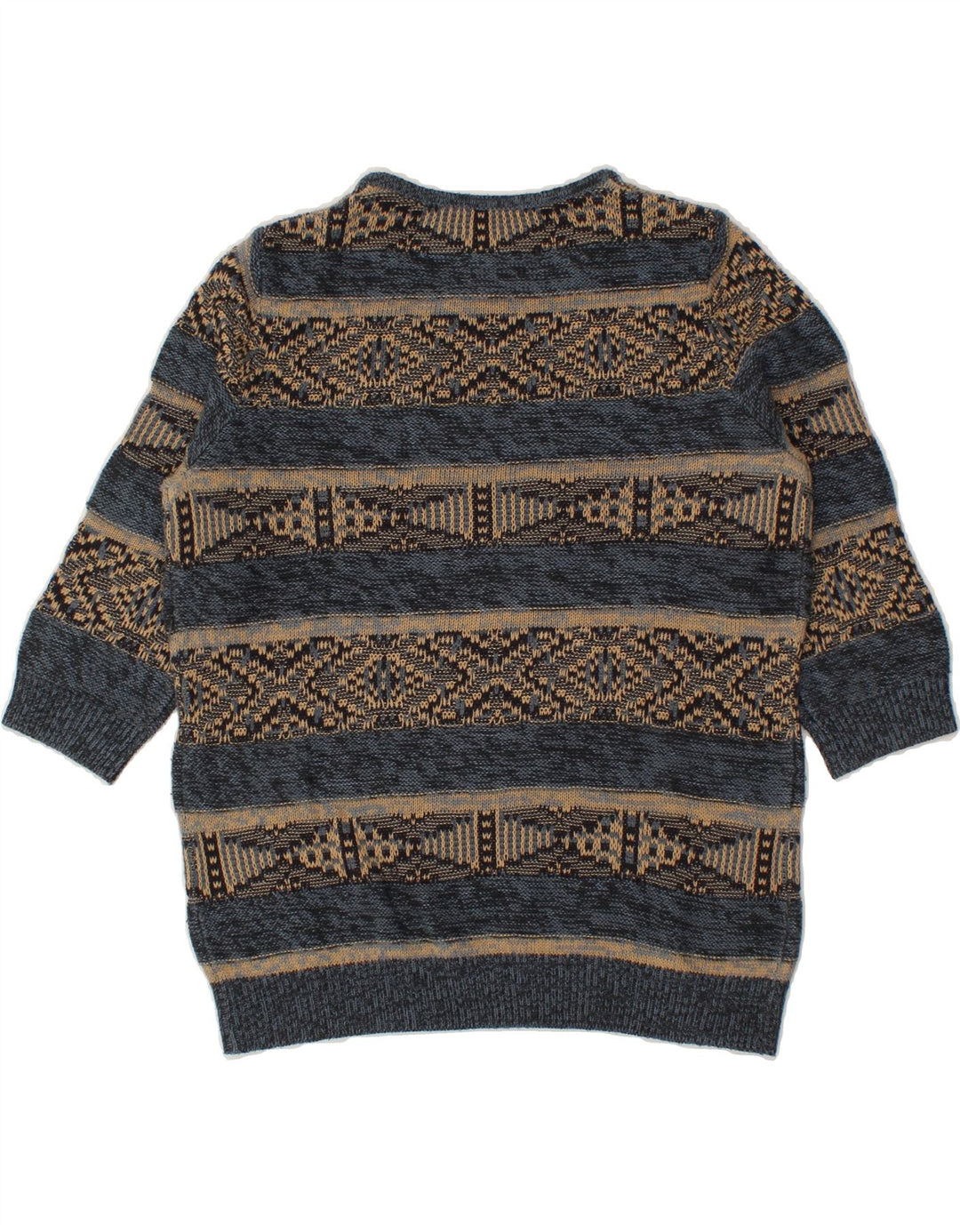 COLLECTION Womens Crew Neck Jumper Sweater UK 12 Medium Blue Fair Isle Vintage Collection and Second-Hand Collection from Messina Hembry 