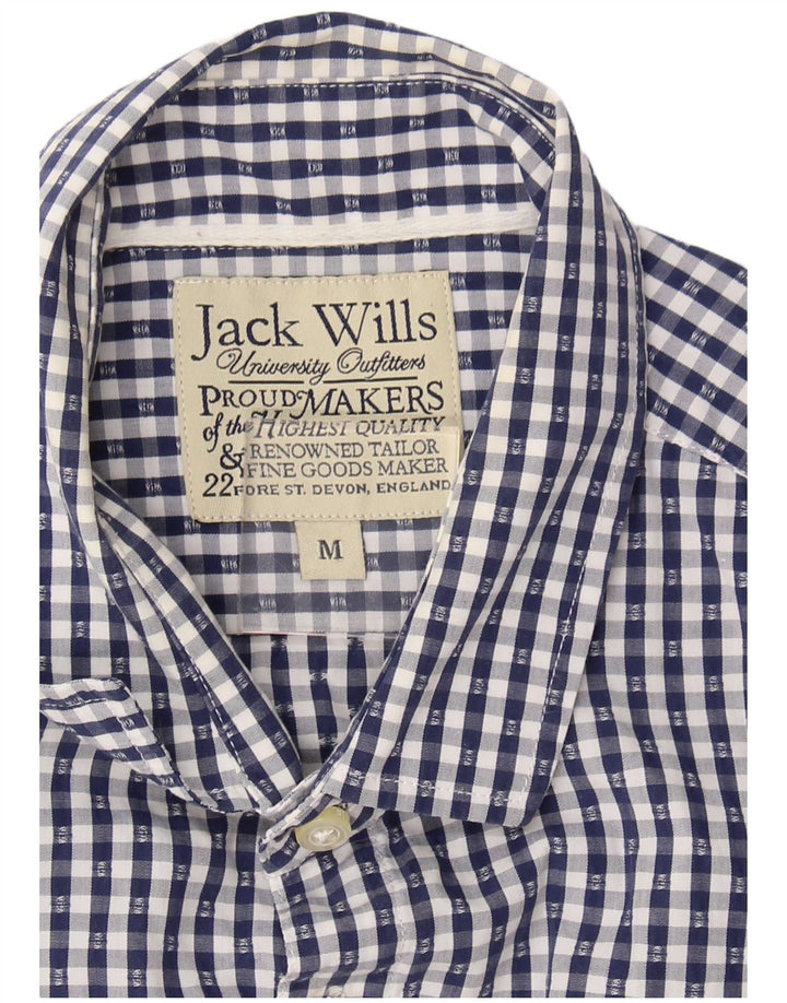 JACK WILLS Mens Shirt Medium Blue Check Cotton