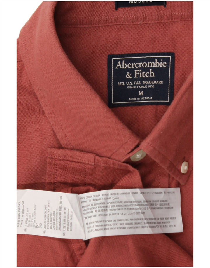 ABERCROMBIE & FITCH Mens Muscle Shirt Medium Red Cotton