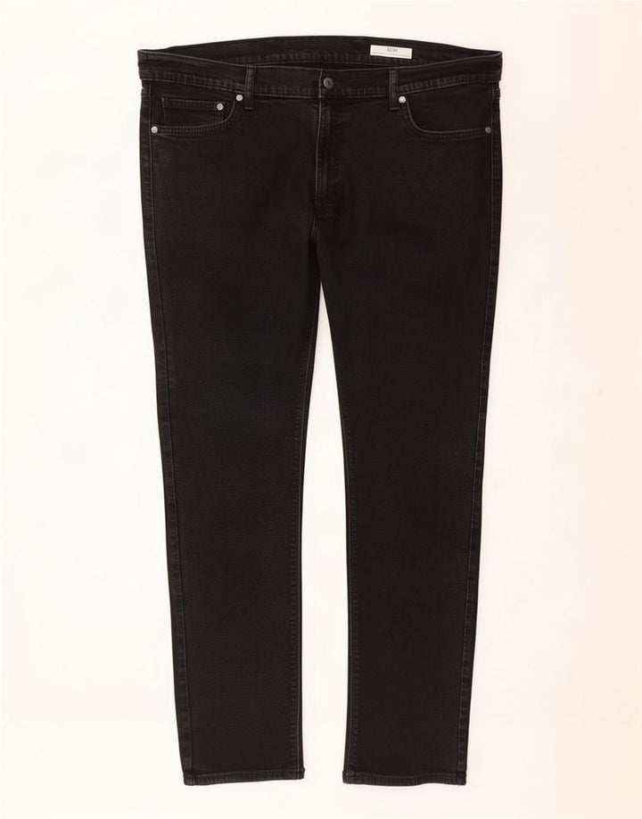 Jeans slim da uomo Marks & Spencer W40 L31 cotone nero