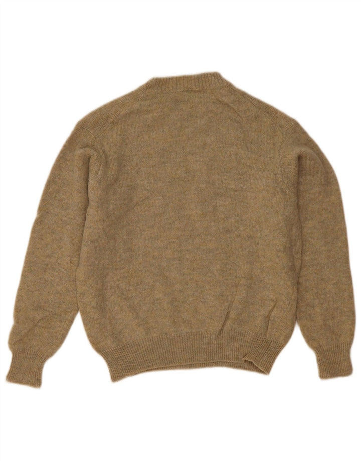 Maglione maglione girocollo da donna Benetton UK 14 lana kaki media
