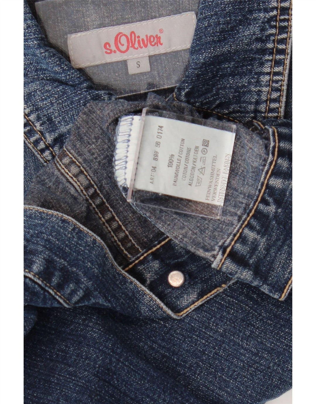 S.OLIVER Womens Denim Jacket UK 10 Small Blue Cotton Vintage S.Oliver and Second-Hand S.Oliver from Messina Hembry 