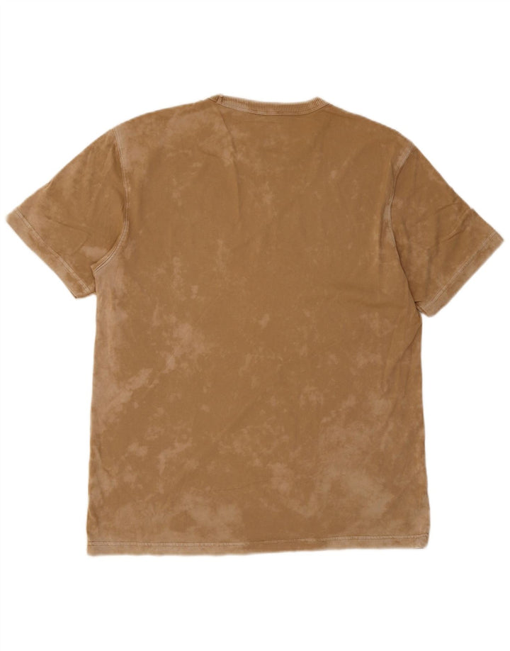T-shirt Benetton da uomo lavaggio acido, taglia grande, marrone