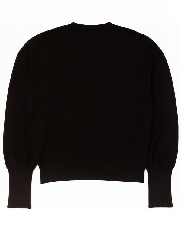 Benetton Maglione girocollo da donna UK 14 Cotone nero medio