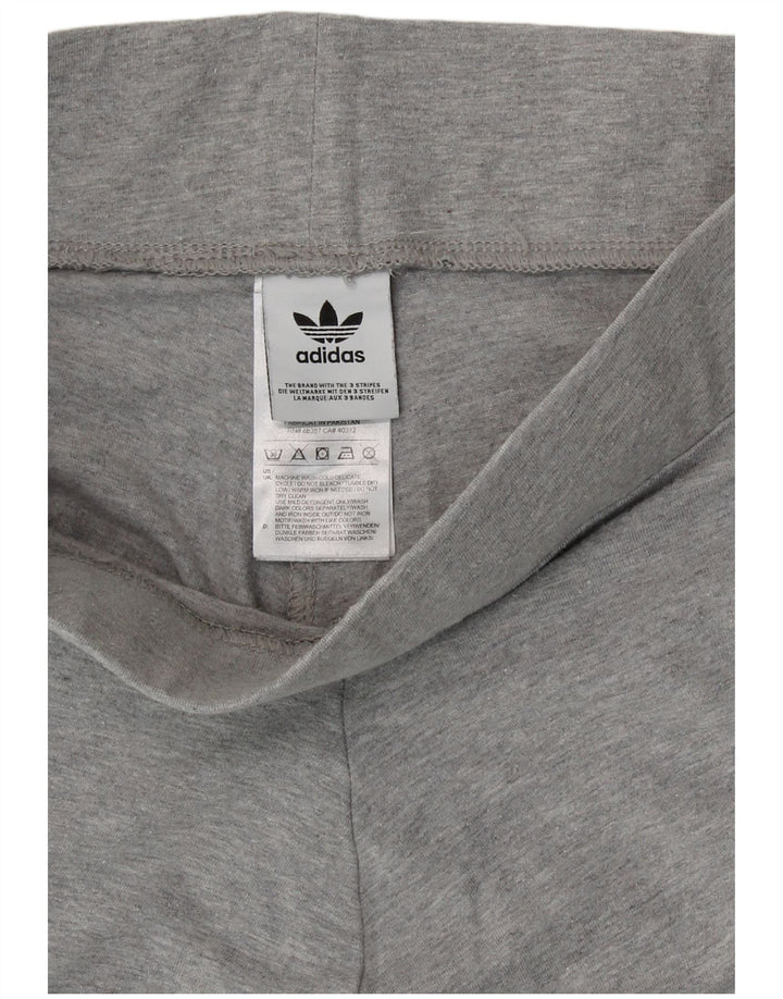 ADIDAS Womens Leggings UK 8 Small  Grey Cotton