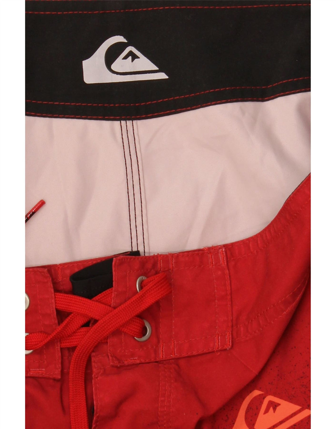 Pantaloncini da bagno grafici da uomo Quiksilver a righe rosse medie