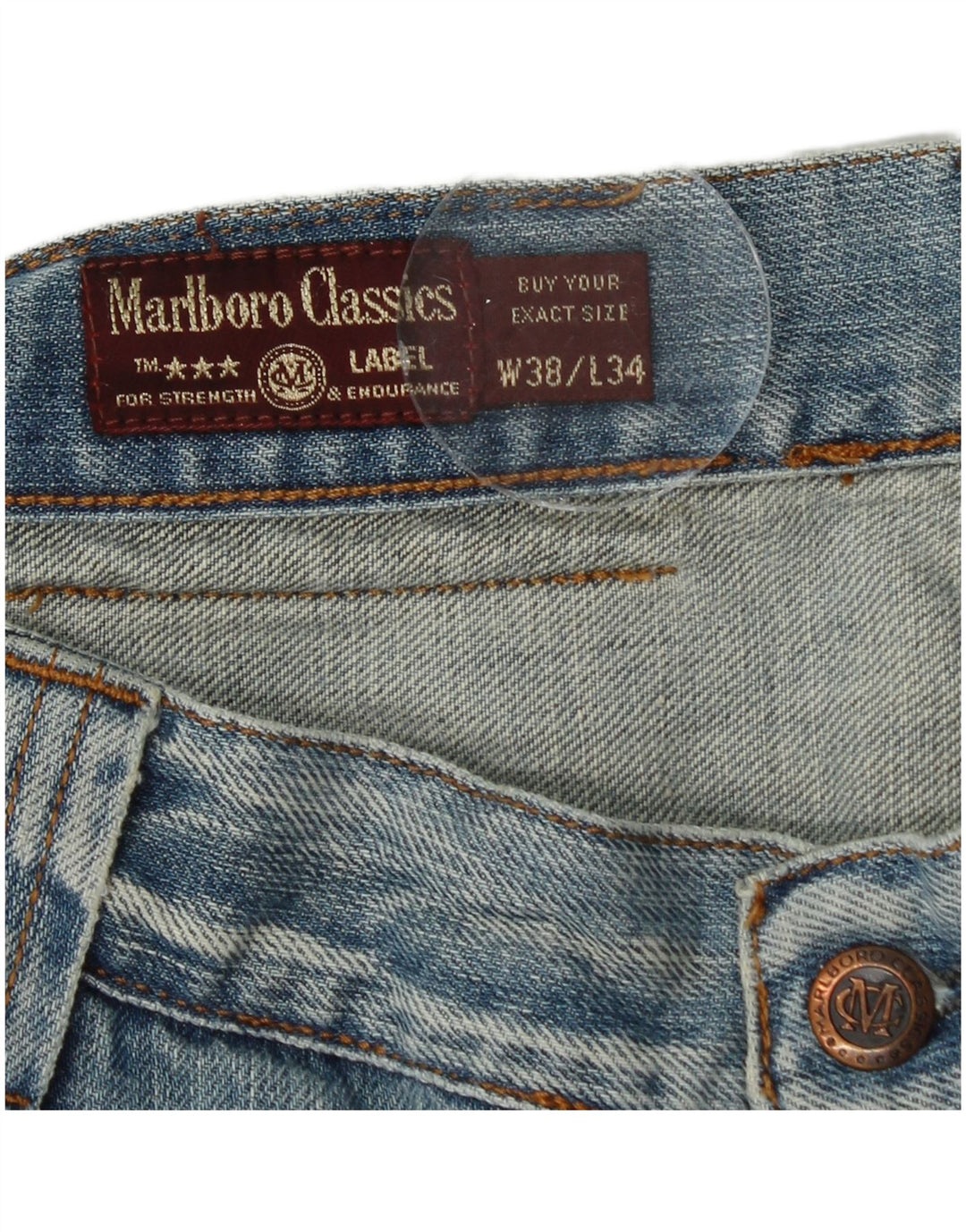 Jeans dritti da uomo Marlboro Classics W38 L34 cotone blu