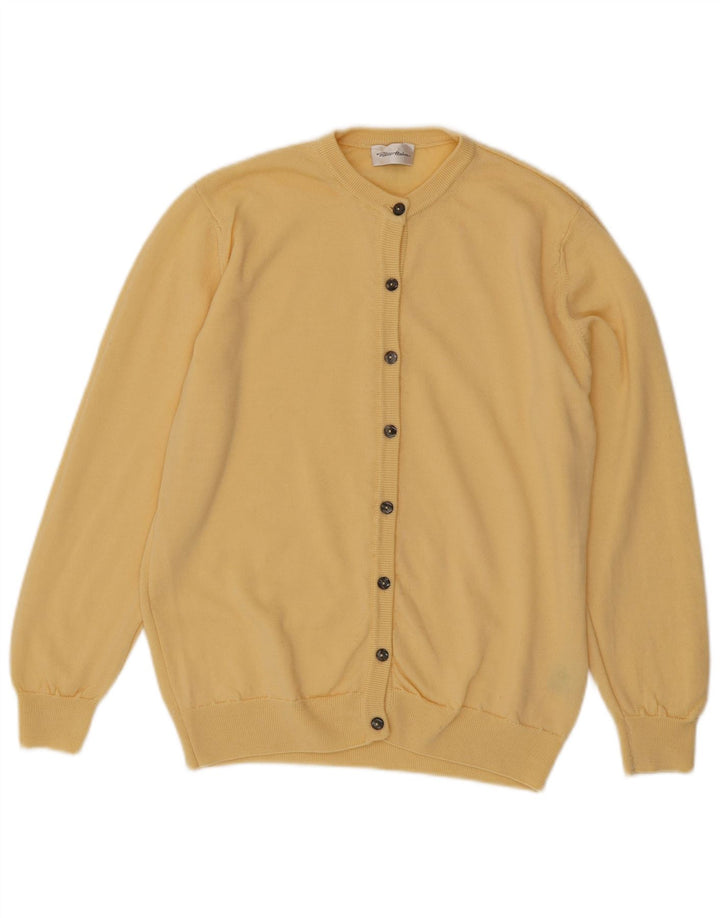 Maglione cardigan da donna Peter Hahn UK 16 grande giallo