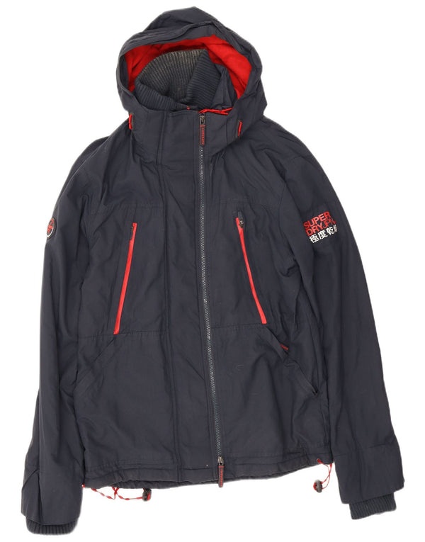 Giacca a vento con cappuccio da uomo Superdry UK 40 Large in poliestere blu navy