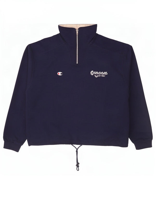 Felpa Champion da uomo con grafica con zip e collo, 2XL, cotone blu navy