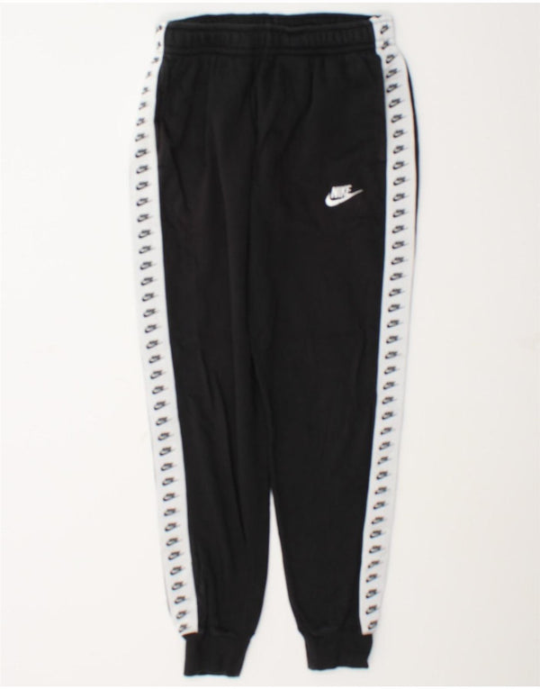 Pantaloni da tuta con grafica Nike da uomo, pantaloni da jogging, piccoli, in cotone color block nero