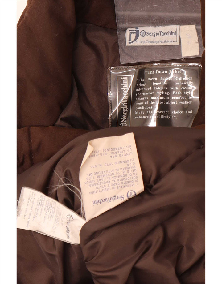 Cappotto imbottito oversize da donna Sergio Tacchini UK 10 Small Marrone Poliammide