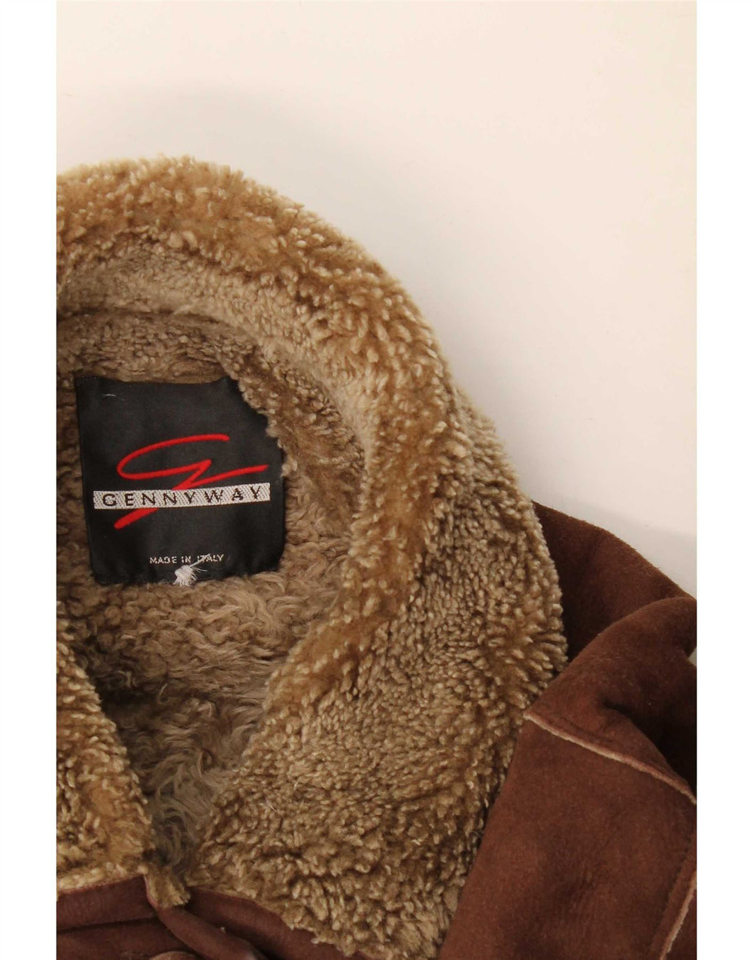 Giacca in shearling vintage da donna UK 16 grande Marrone