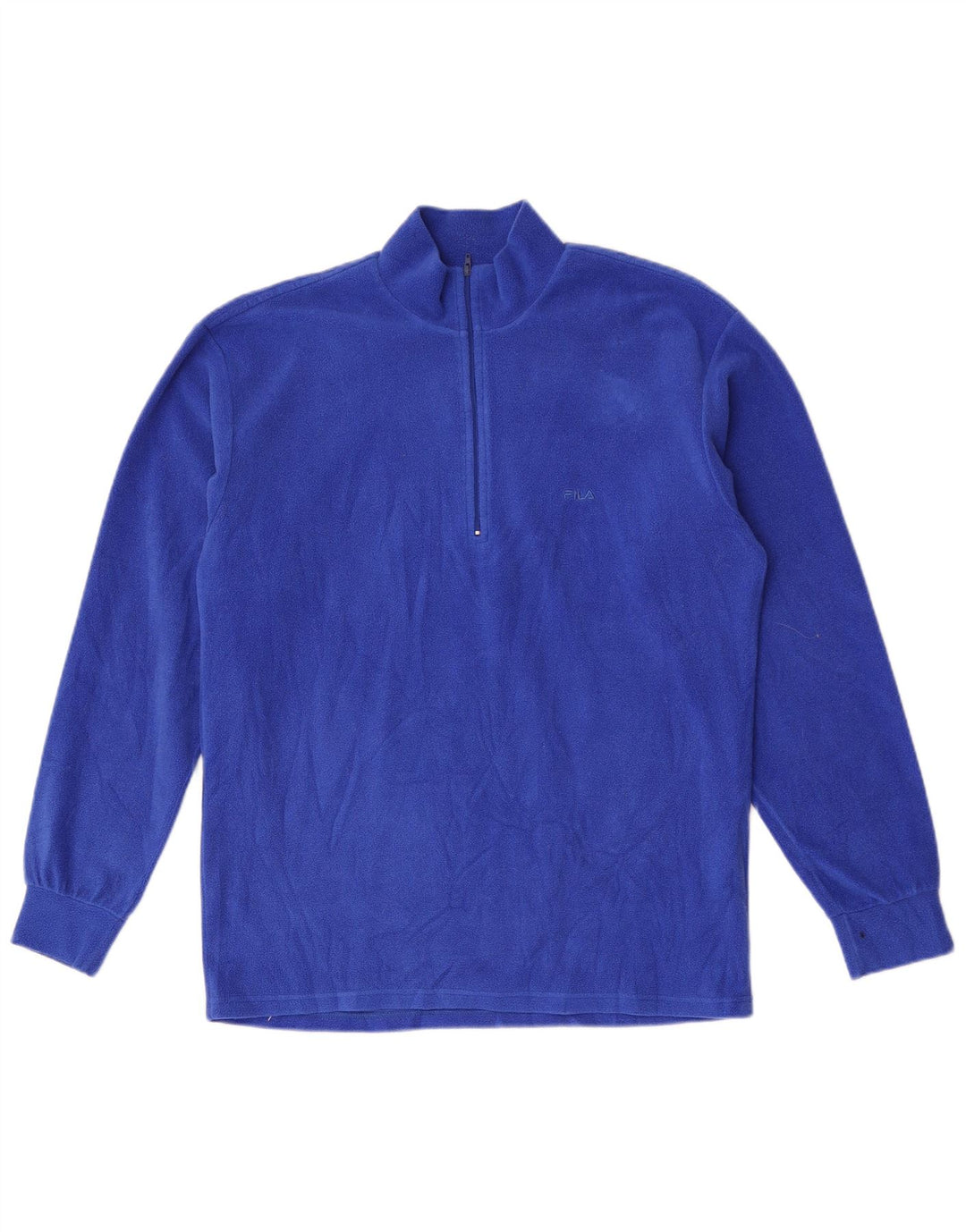 Maglione in pile da uomo Fila con zip e collo IT 40 poliestere blu medio
