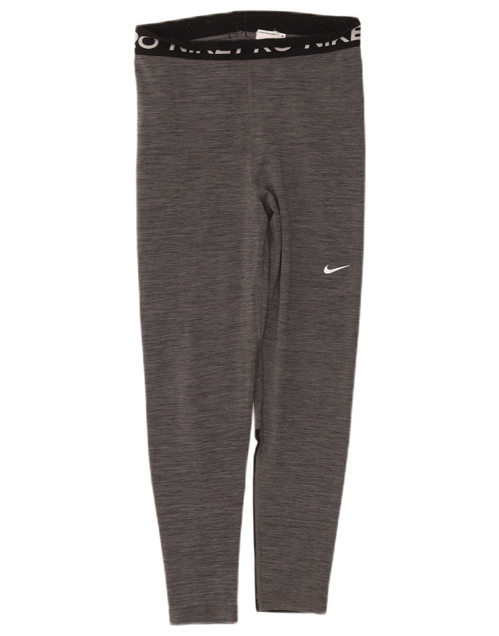 Leggings grafici Nike da donna Dri Fit UK 10 piccolo poliestere chiazzato grigio